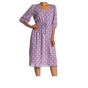 NORDSTROM - SUPER FOXX 3/4 Length Sleeve Patterned Midi Dress